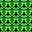 Luxurious vintage seamless pattern in Art Deco style. background. Perfect background gold and green Fans for greetings cards, invitations, wallpaper, fabrics print, posters, wrapping, pack paper. 