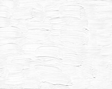 Brush Strokes Texture As White Background, Wallpaper Or Pattern. Oil Paint