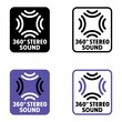© dnbr - '360° stereo sound' surround technology and device information sign