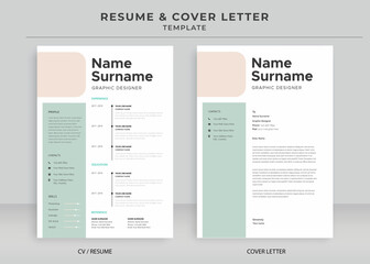resume and cover letter template, minimalist resume cv template, cv professional jobs resume