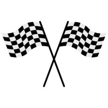 Icon With Finishing Flags. Checkered Flag Vector Icon. Checkers Flag. Racing Symbol. 