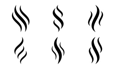 symbol of aromas vector icons set. smell aroma sign. hot vapor.