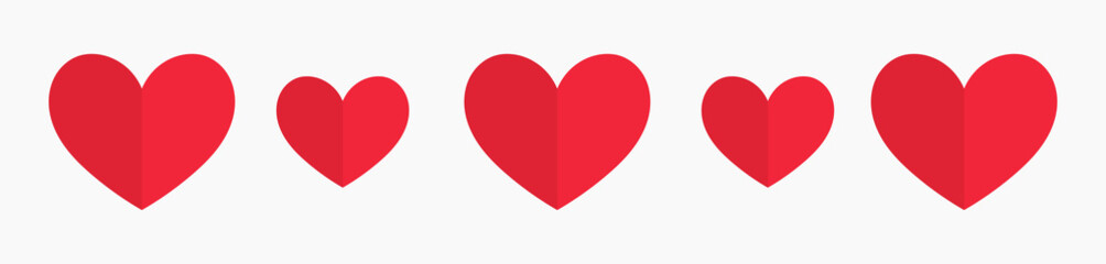 Wall Mural - red hearts border.