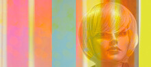 Abstract Colorful Background With Mannequin Of Woman