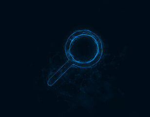 Aufkleber - Search line icon with plexus effect. Connected lines with dots. Illustration