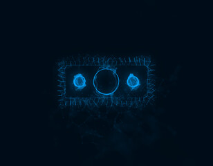 Fototapete - Banknote dollar icon with plexus effect. Connected lines with dots. Illustration