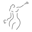 © Effrosyni  - silhouette of a girl line art illustration
