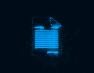 Poster - Document icon with plexus effect. Connected lines with dots. Illustration