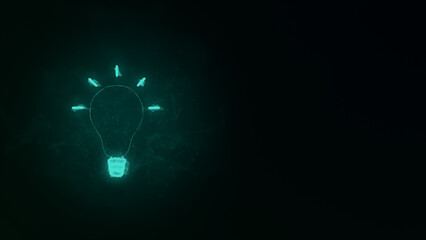 Aufkleber - Lamp icon with plexus effect. Connected lines with dots. Illustration