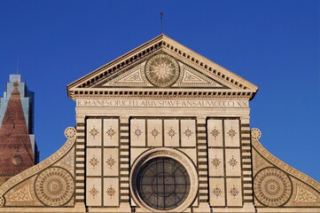 Wall Mural - Detail of the facade of the church of Santa Maria Novella in Florence, Italy