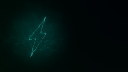 Aufkleber - Lightning bolt icon with plexus art effect. Connected lines with dots. Illustration