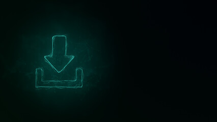 Leinwandbilder - Download icon with Plexus effect. Connected lines with dots. Illustration
