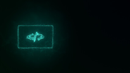 Poster - Code browser icon with plexus effect. Connected lines with dots. Illustration