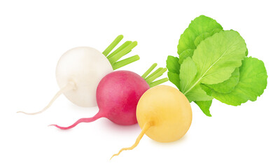 Wall Mural - Composition with fresh whole beet with leaves isolated on a white background.