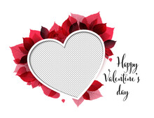Happy Valentines Day Card Photo Frame Template