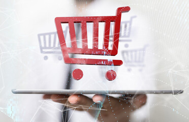 Shopping Cart Flat Design E-Commerce Icon