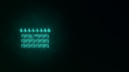 Aufkleber - Calendar icon with plexus effect. Connected lines with dots. Illustration