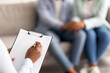 © Prostock-studio - Closeup of black married couple and psychotherapist at office after effective session, selective focus