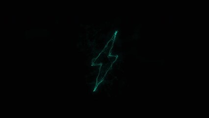 Aufkleber - Lightning bolt icon with plexus art effect. Connected lines with dots. Lines plexus