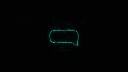 Aufkleber - Speech bubble chat icon isolated on white background. Connected lines with dots. Lines plexus