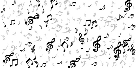 Music note icons vector backdrop. Song notation