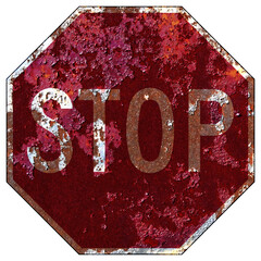 Wall Mural - Old rusty American road sign - Stop