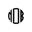 MOB letter logo design. MOB modern letter logo with black background. MOB creative  letter logo. simple and modern letter MOB logo template, MOB circle letter logo design with circle shape. MOB  