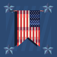 Sticker - poster of american flag