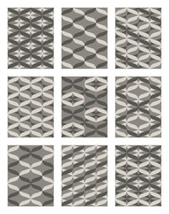 Wall Mural - Set of flat style geometric seamless patterns. Vector illustrationSet of geometric seamless patterns. Great for trendy backgrounds and designs.
