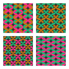 Wall Mural - Set of flat style geometric seamless patterns. Vector illustrationSet of geometric seamless patterns. Great for trendy backgrounds and designs.