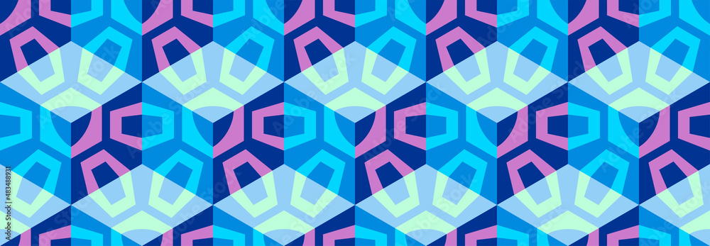 Seamless vector 3D pattern with optical illusions. Cubes. Op Art ...