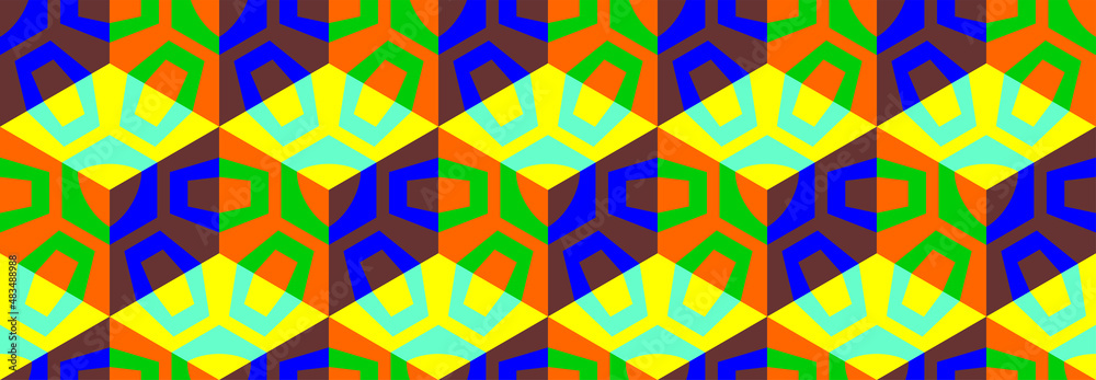 Seamless vector 3D pattern with optical illusions. Cubes. Op Art ...