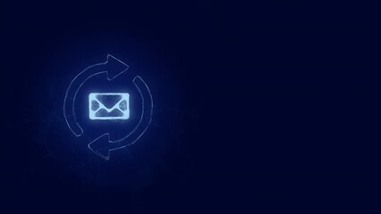 Poster - Outgoing and incoming message icon with plexus effect. Connected lines with dots. Lines plexus
