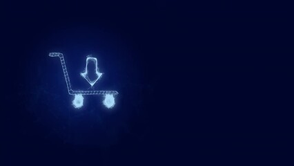 Fototapete - Shopping cart icon with plexus effect. Connected lines with dots. Lines plexus