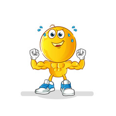 Poster - emoticon head cartoon muscular. cartoon mascot vector