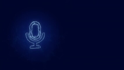Leinwandbilder - Microphone icon with plexus effect. Connected lines with dots. Lines plexus