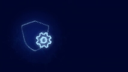 Aufkleber - Shield with settings gear icon with plexus effect. Connected lines with dots. Lines plexus