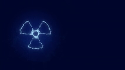 Poster - Radioactive symbol icon with plexus effect. Connected lines with dots. Lines plexus