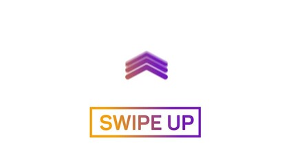 Leinwandbilder - Swipe up, arrow up buttons colorful gradient. Alpha channel without background. Swipe up animation footage.