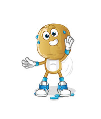 Wall Mural - potato head cartoon stretching character. cartoon mascot vector