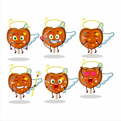 Wall Mural - Orange lolipop love cartoon designs as a cute angel character