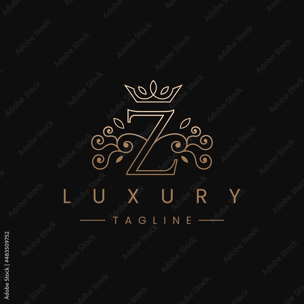 Letter Z Royal Luxury Logo Design Stock Vector | Adobe Stock