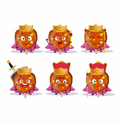 Sticker - Queen and her magic clothes cartoon of orange lolipop love wearing tiara