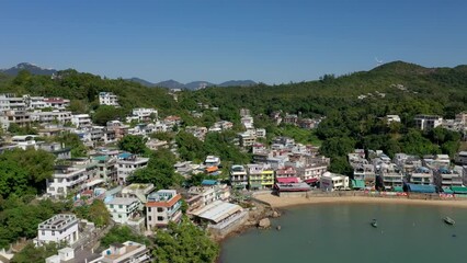 Canvas Print - Drone fly over the Lamma island