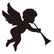 angel herald with trumpet. christmas symbol