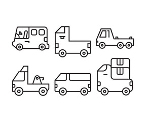 Wall Mural - car, vehicle and transportation icons line vector illustration