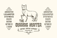 Font The Cunning Hunter. Vintage Typeface Design