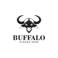 water buffalo head logo vector icon illustration