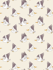 Sticker - pelican seamless pattern