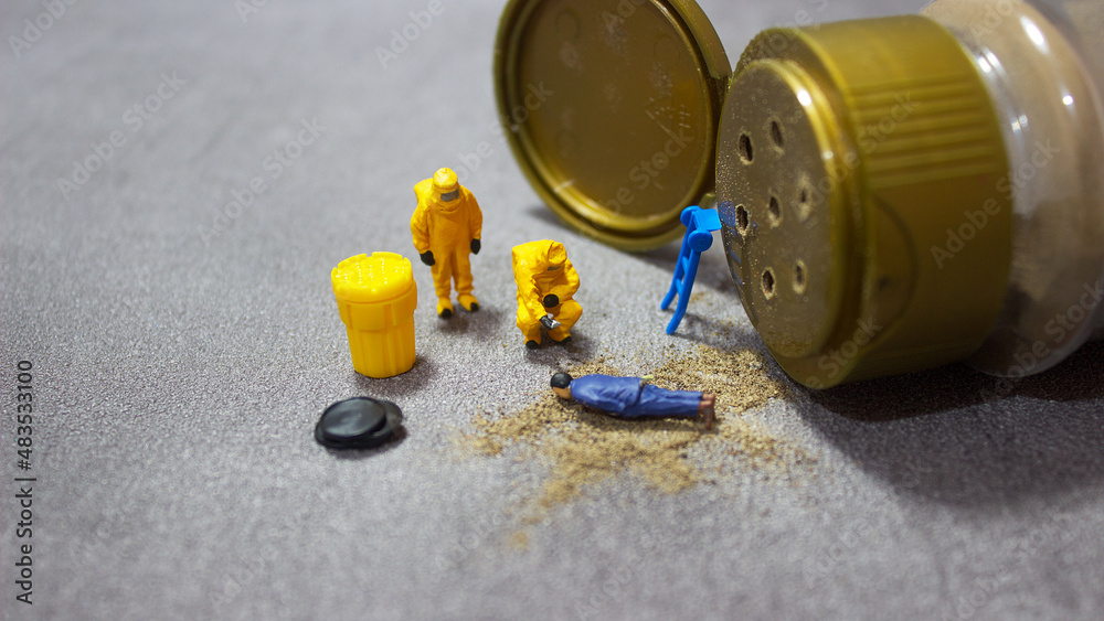 Biohazard researchers are examining pepper powder that spills out of ...